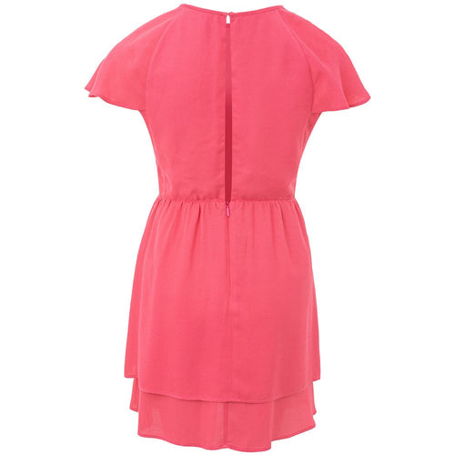 Robe courte en viscose fuchsia de la marque Armani Exchange, avec coupe élégante et détail de design moderne.