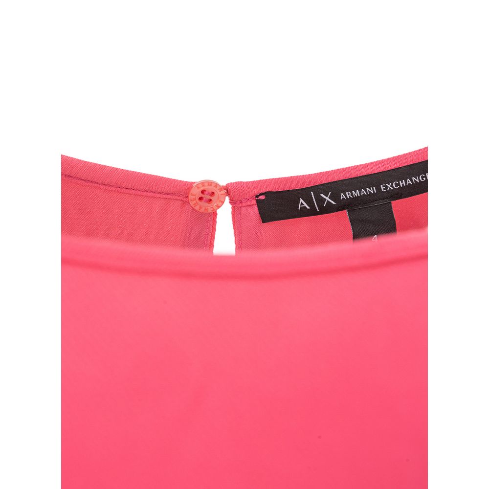 Robe courte en viscose fuchsia de la marque Armani Exchange, avec coupe élégante et détails modernes.