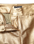 Pantalon skinny taille haute en or métallique Dolce & Gabbana, style élégant et moderne pour femme.