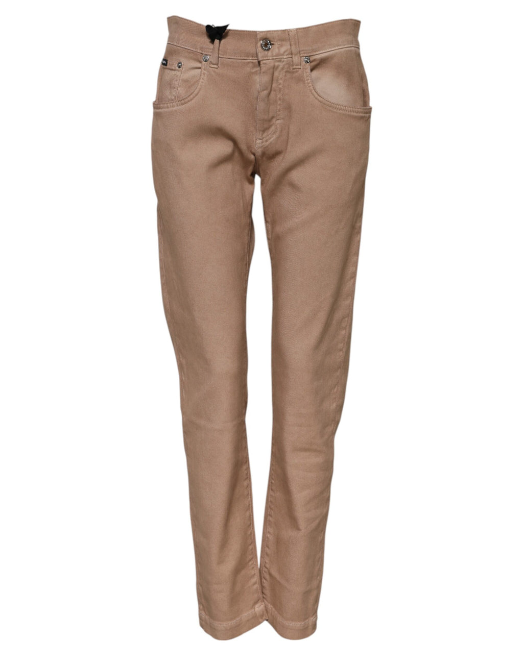 Pantalon en jean boyfriend en coton brun de Dolce & Gabbana, coupe décontractée, détails classiques et style moderne.