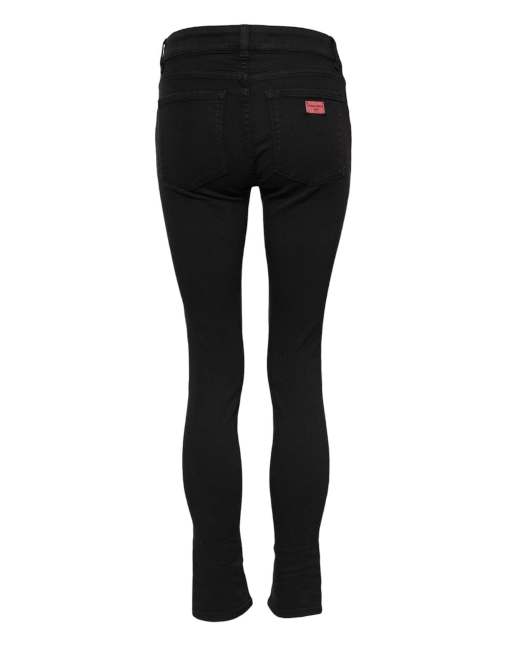 Jeans skinny en coton noir de Dolce & Gabbana avec taille mi-haute, coupe ajustée, détails en denim.