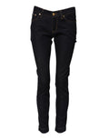 Jean skinny en coton bleu Dolce & Gabbana PRETTY à taille basse, coupe ajustée et style tendance visible sur l'image.