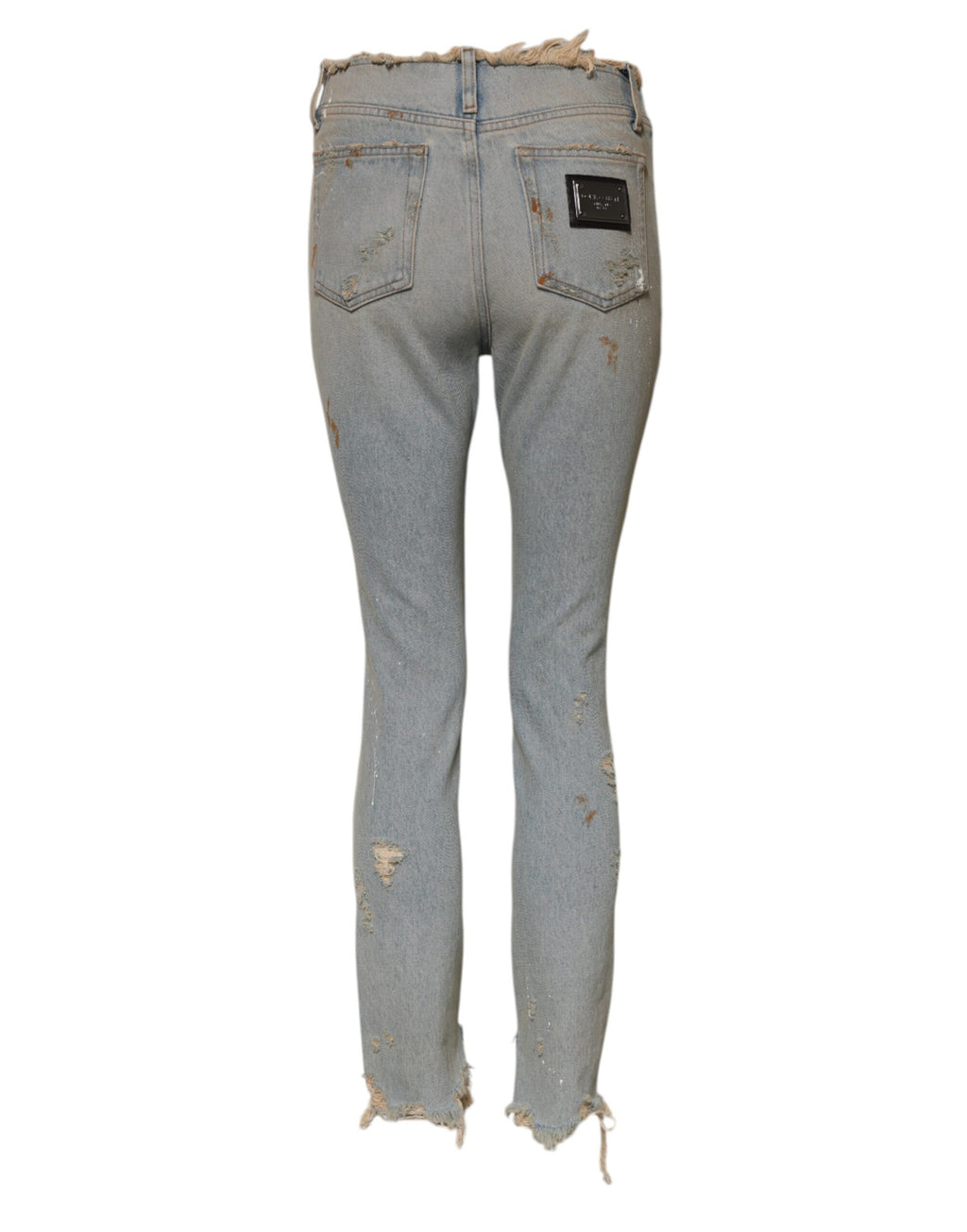Jeans skinny en denim à taille haute Dolce & Gabbana Light Blue, visible détails et coupe moderne.