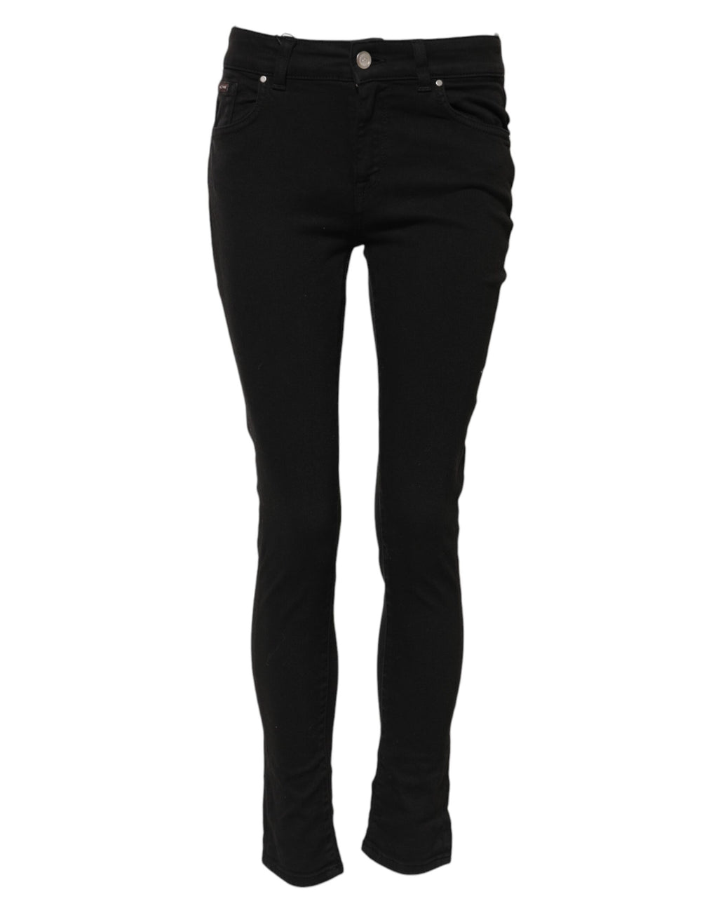 Jeans skinny en coton noir de Dolce & Gabbana avec taille mi-haute, coupe ajustée et détails denim.