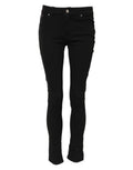Jean skinny en coton noir Dolce & Gabbana, taille mi-haute, coupe ajustée, détails classiques en denim.