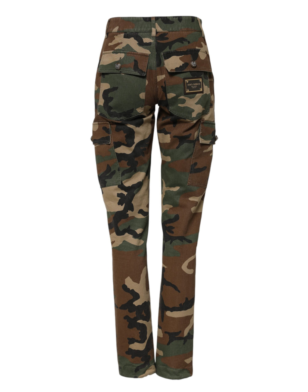 Pantalons cargo camouflage multicolores Dolce & Gabbana, style décontracté avec plusieurs poches, tissu léger et design tendance.