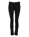 Jeans skinny noirs en coton Dolce & Gabbana avec logo, taille mi-haute, détails en denim et coupe ajustée.