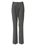 Pantalon évasé à taille haute en carreaux gris de Dolce & Gabbana, style élégant et tendance.