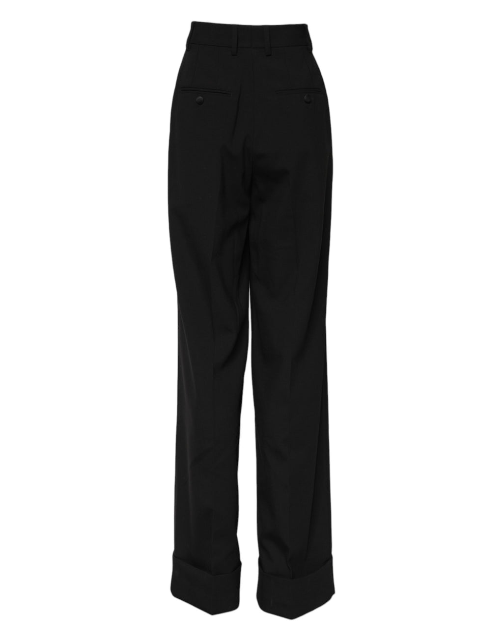 Pantalon formel noir en laine à taille haute de Dolce & Gabbana, style élégant et sophistiqué.
