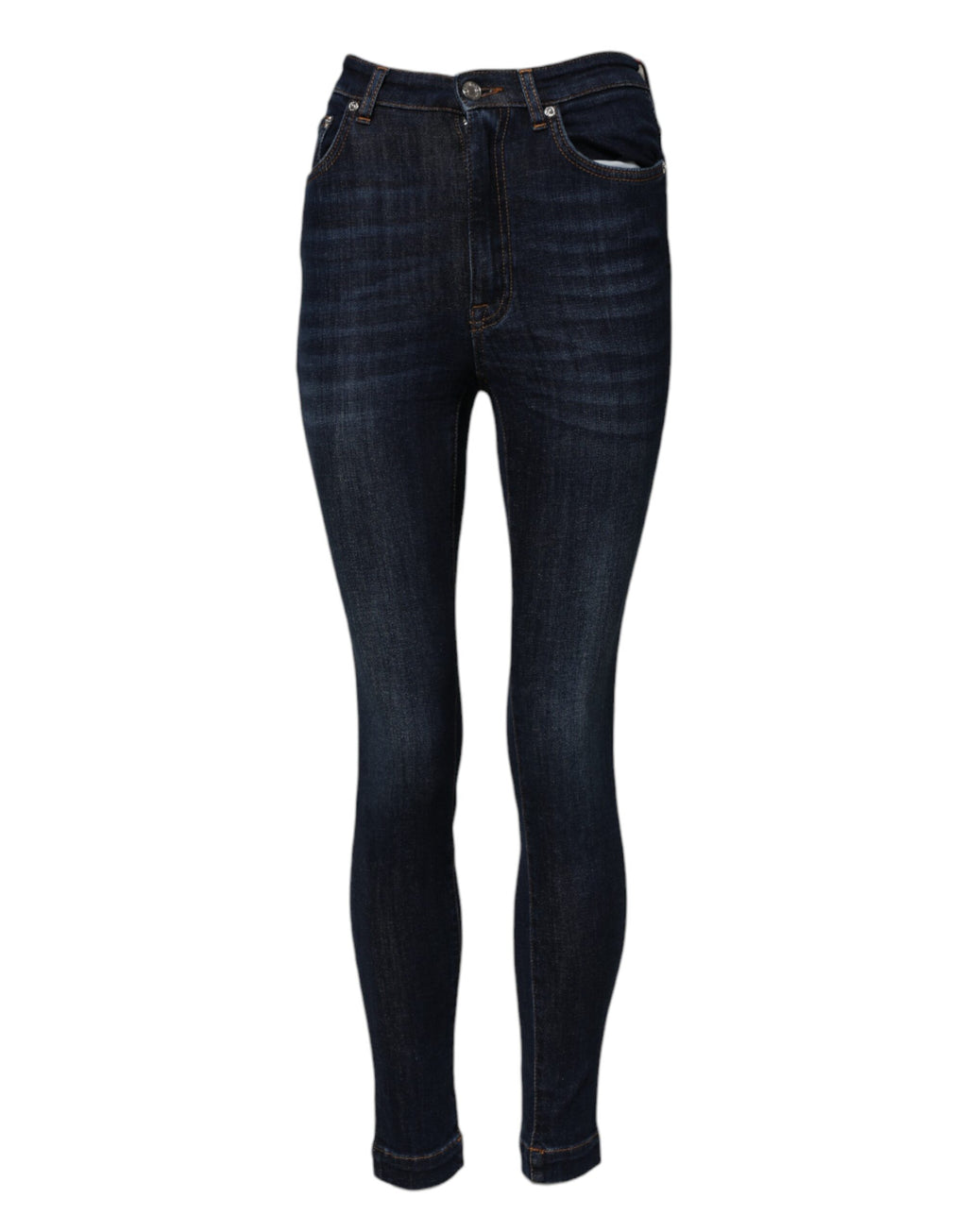 Jean skinny bleu à taille haute Dolce & Gabbana GRACE, en denim, ajusté et tendance, visible avec détails de couture.