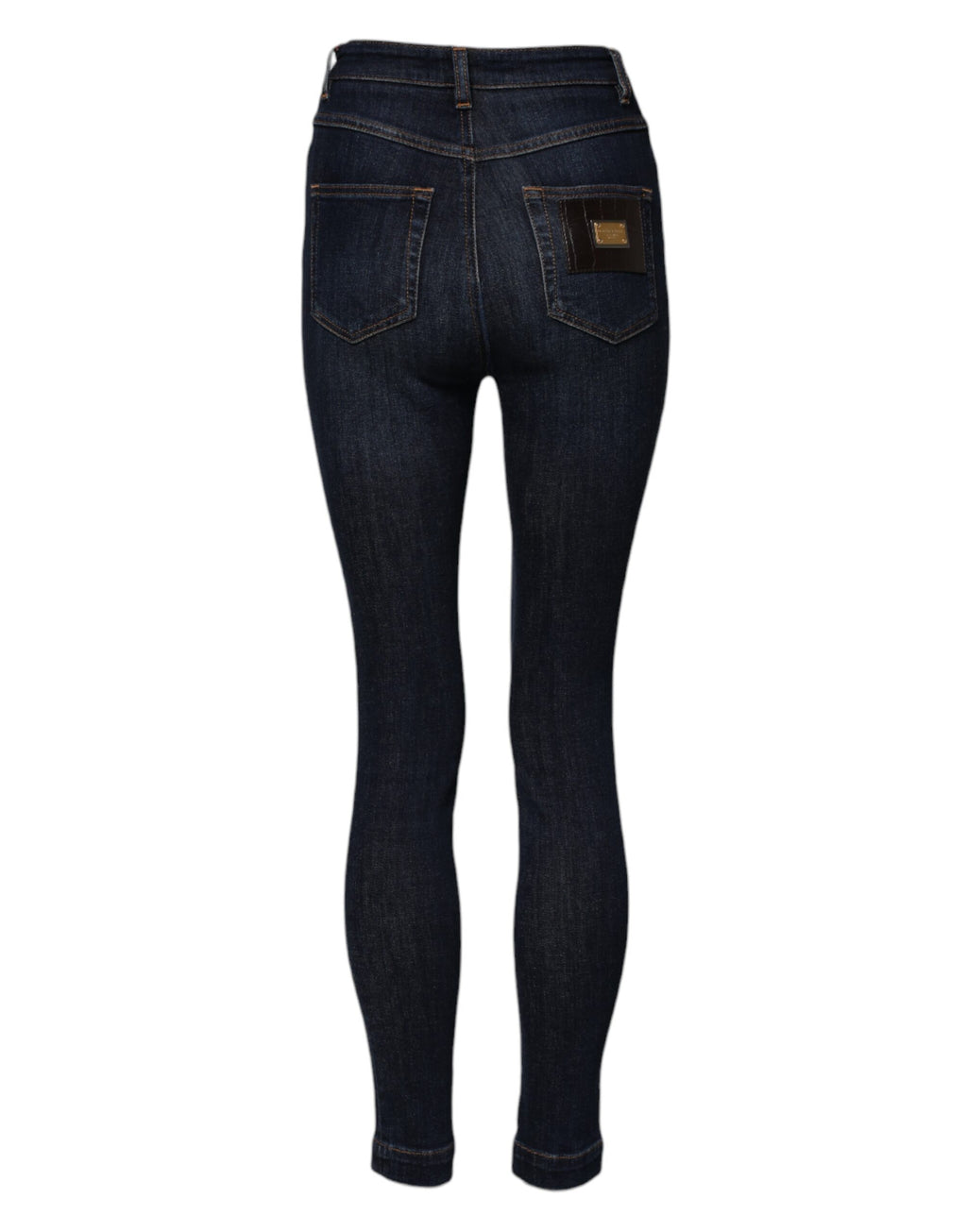 Jeans skinny en denim bleu à taille haute Dolce & Gabbana Grace, coupe ajustée et style élégant visible sur l'image.