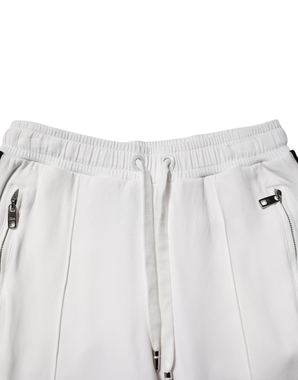 Pantalon de jogging blanc en viscose de Dolce & Gabbana, look décontracté avec taille élastique et poches latérales.