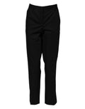 Pantalon formel noir en coton à taille haute de Dolce & Gabbana, vue de face, détails élégants et coupe sophistiquée.
