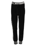 Pantalon jogging noir en coton Dolce & Gabbana avec logo à la taille, coupe décontractée et style élégant.