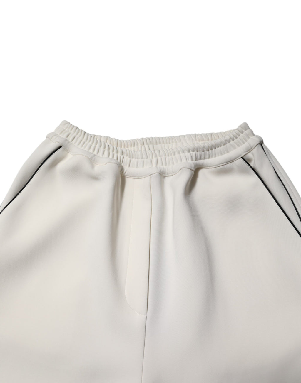 Pantalons larges en viscose blancs de Dolce & Gabbana, coupe pull-on, vêtement élégant pour femmes.