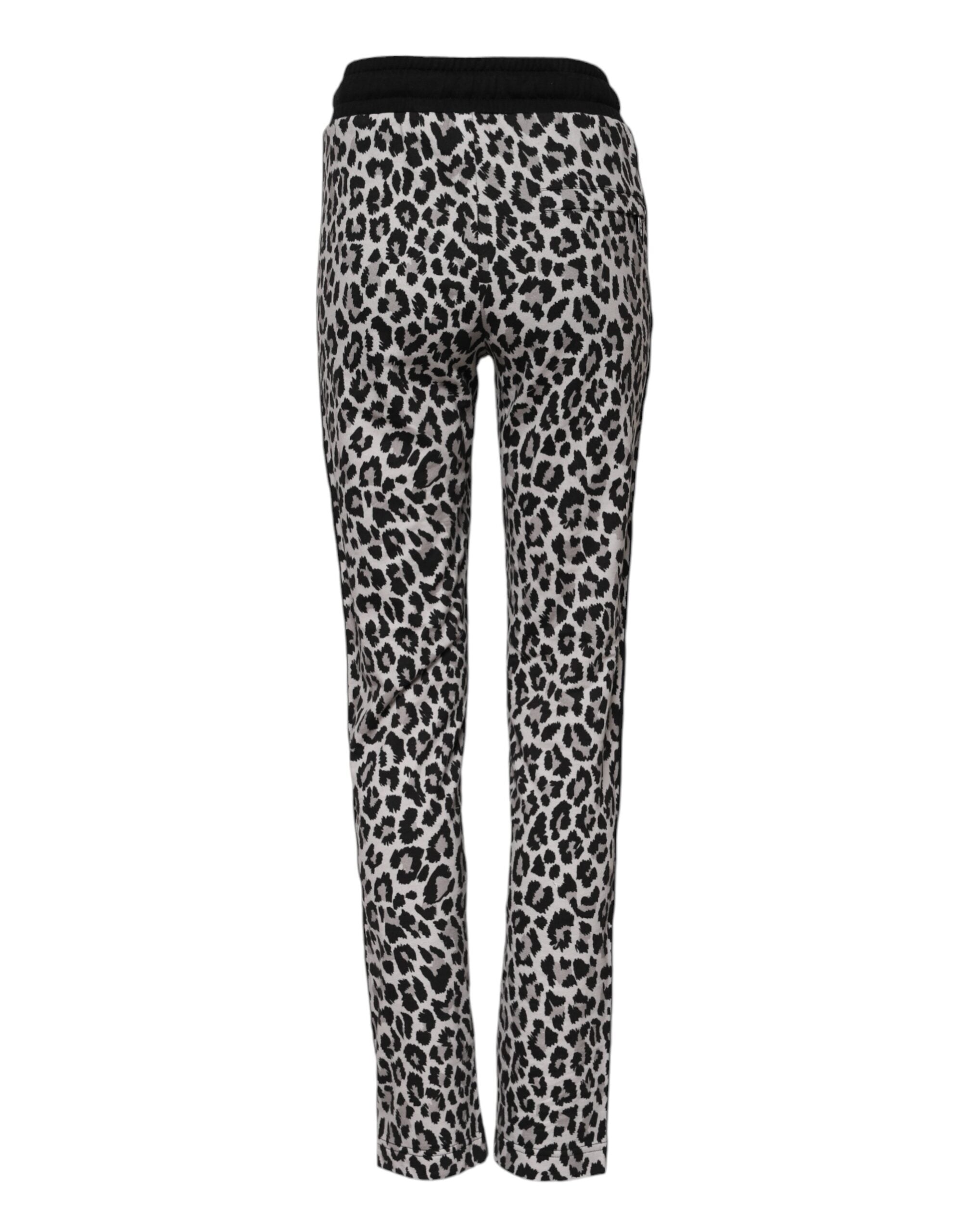Pantalon jogger multicolore à motif léopard Dolce & Gabbana, style décontracté avec logo #DGMillennials.