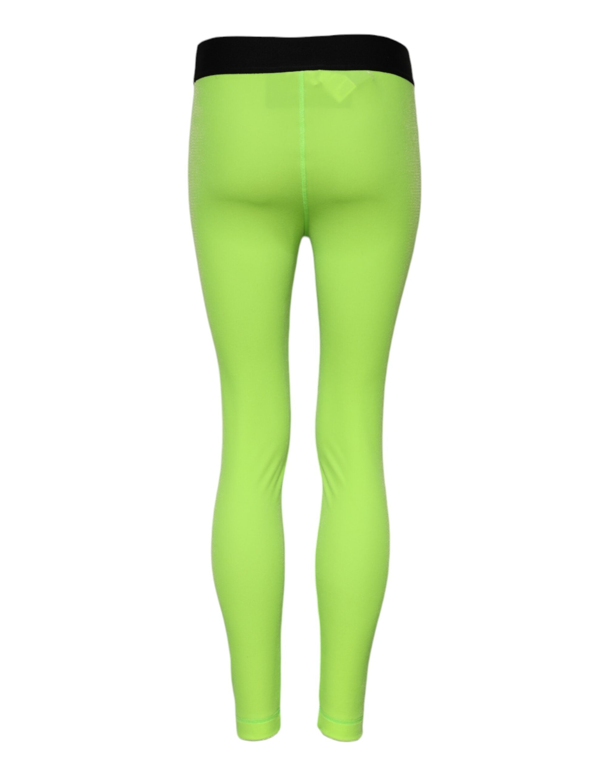 Leggings slim en nylon vert de Dolce & Gabbana avec coupe ajustée, détails modernes et style élégant visible dans l'image.