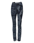 Jeans skinny en denim coton bleu avec impression graphique Dolce & Gabbana, visible détails du design.