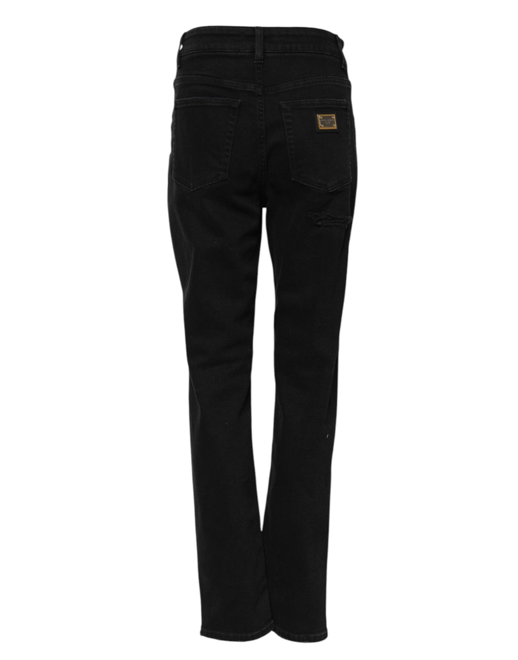 Jeans décontractés en denim noir Dolce & Gabbana pour homme, coupe boyfriend, en coton avec jambes évasées.