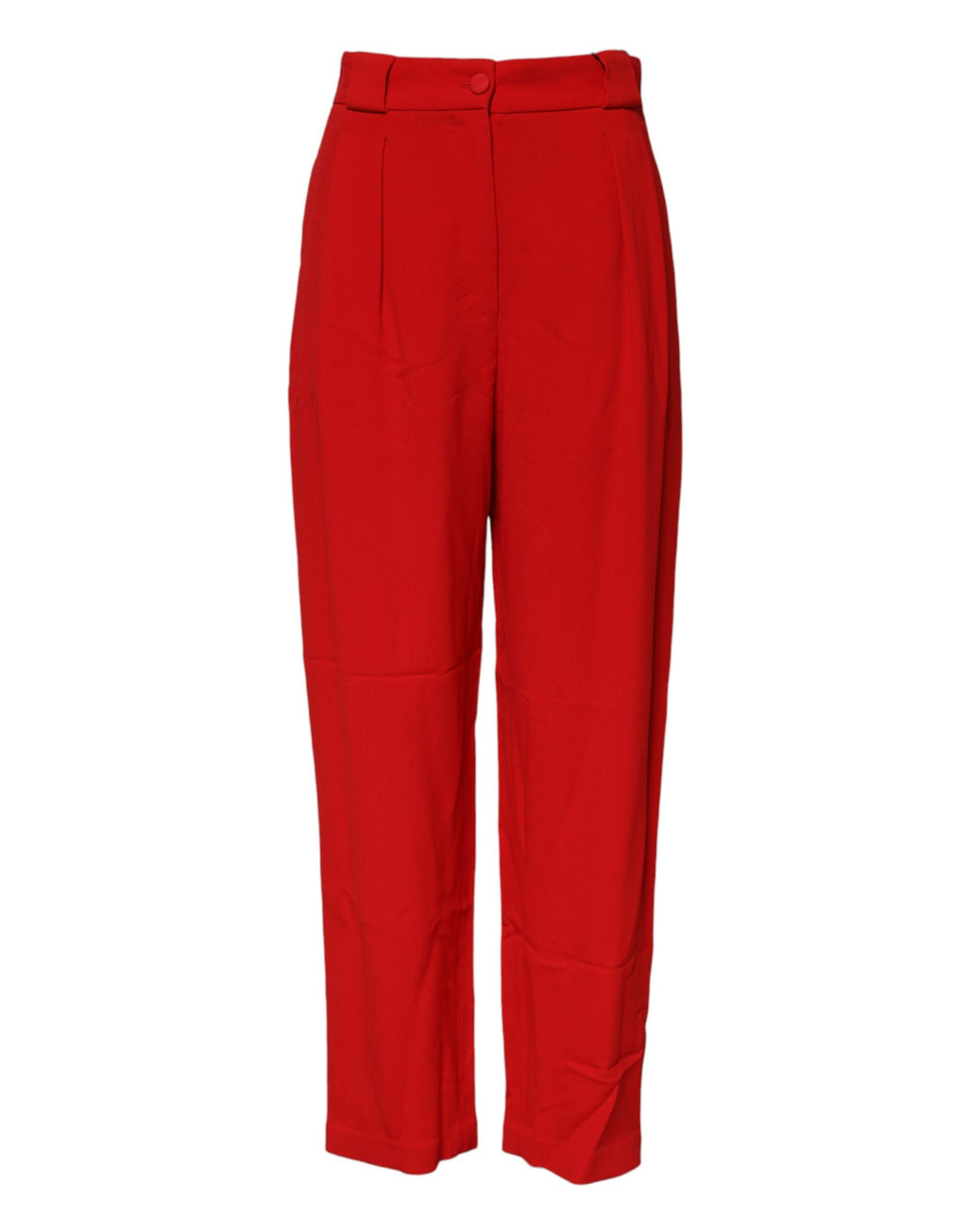 Pantalons tapered en viscose rouge à taille haute de Dolce & Gabbana, vue de face, détails élégants et coupe moderne.