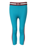 Leggings slim en nylon bleu Dolce & Gabbana, coupe cropped, ajustées, avec finition moderne.