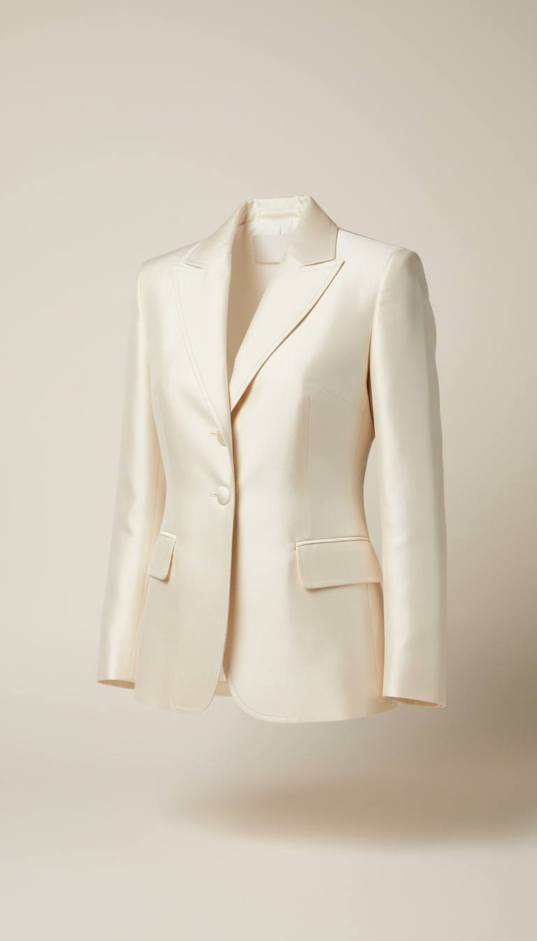 Blazer femme ivoire en soie