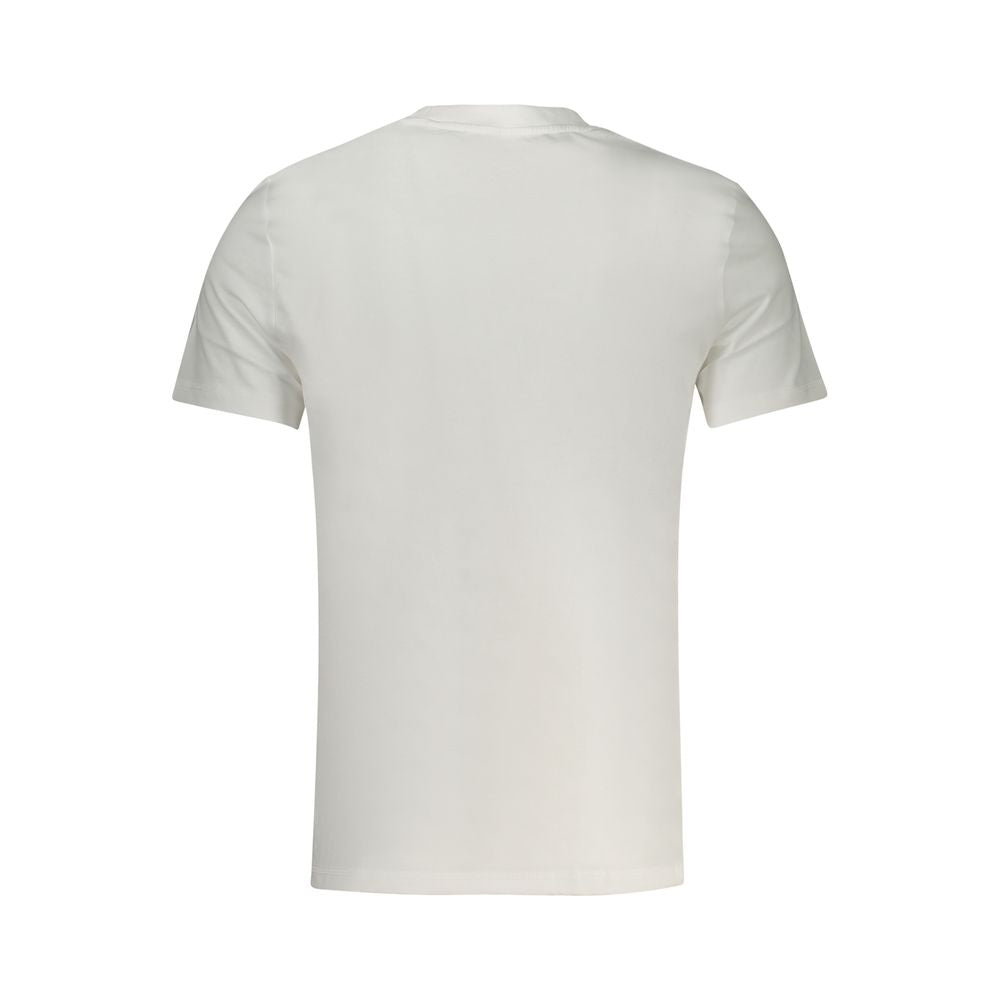 T-shirt blanc en coton pour homme de la marque Guess Jeans, coupe classique, avec col rond.