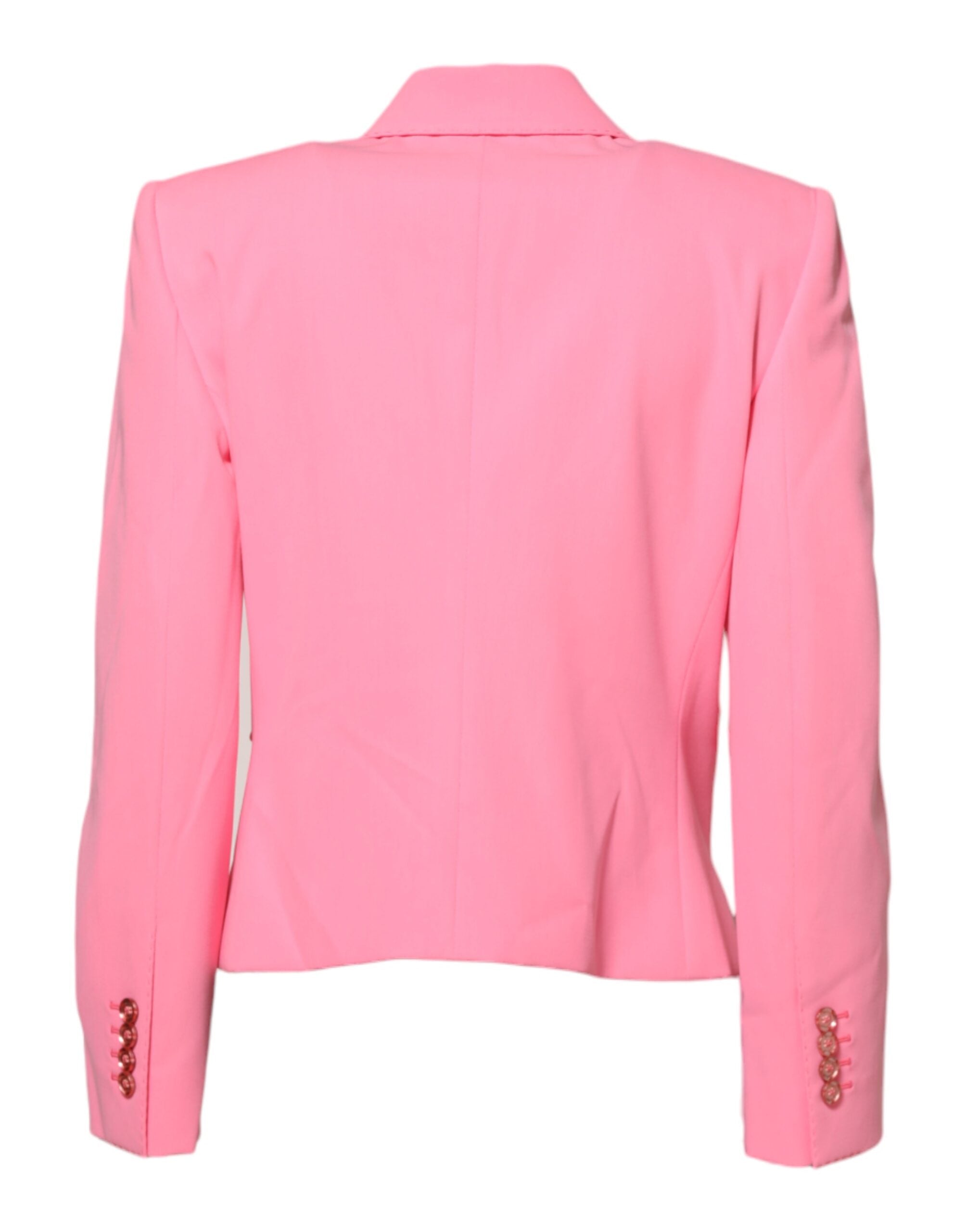 Manteau femme Rose Dolce & Gabbana à double boutonnage, coupe élégante et silhouette féminine.