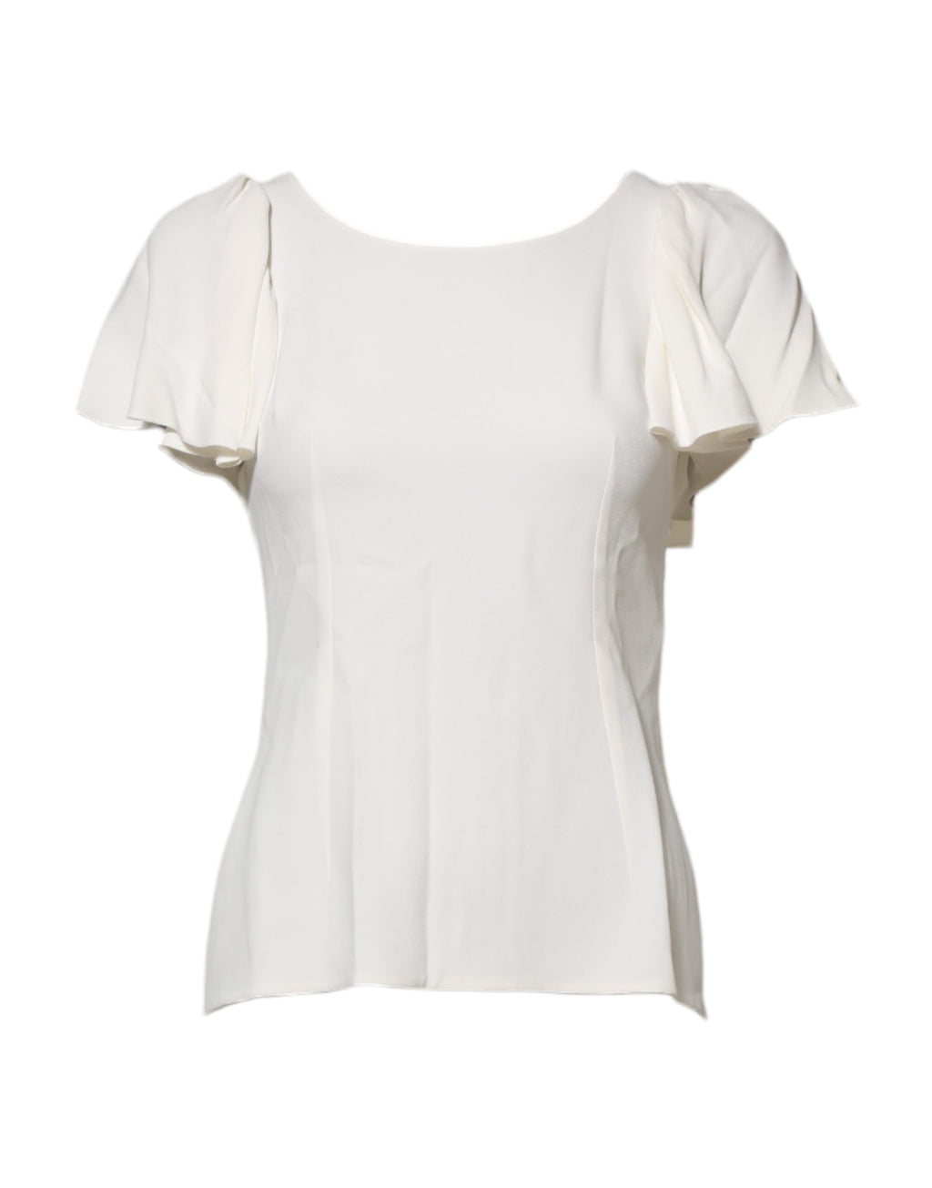 Chemisier blanc à col rond et manches courtes de Dolce & Gabbana, tissu léger et style élégant.