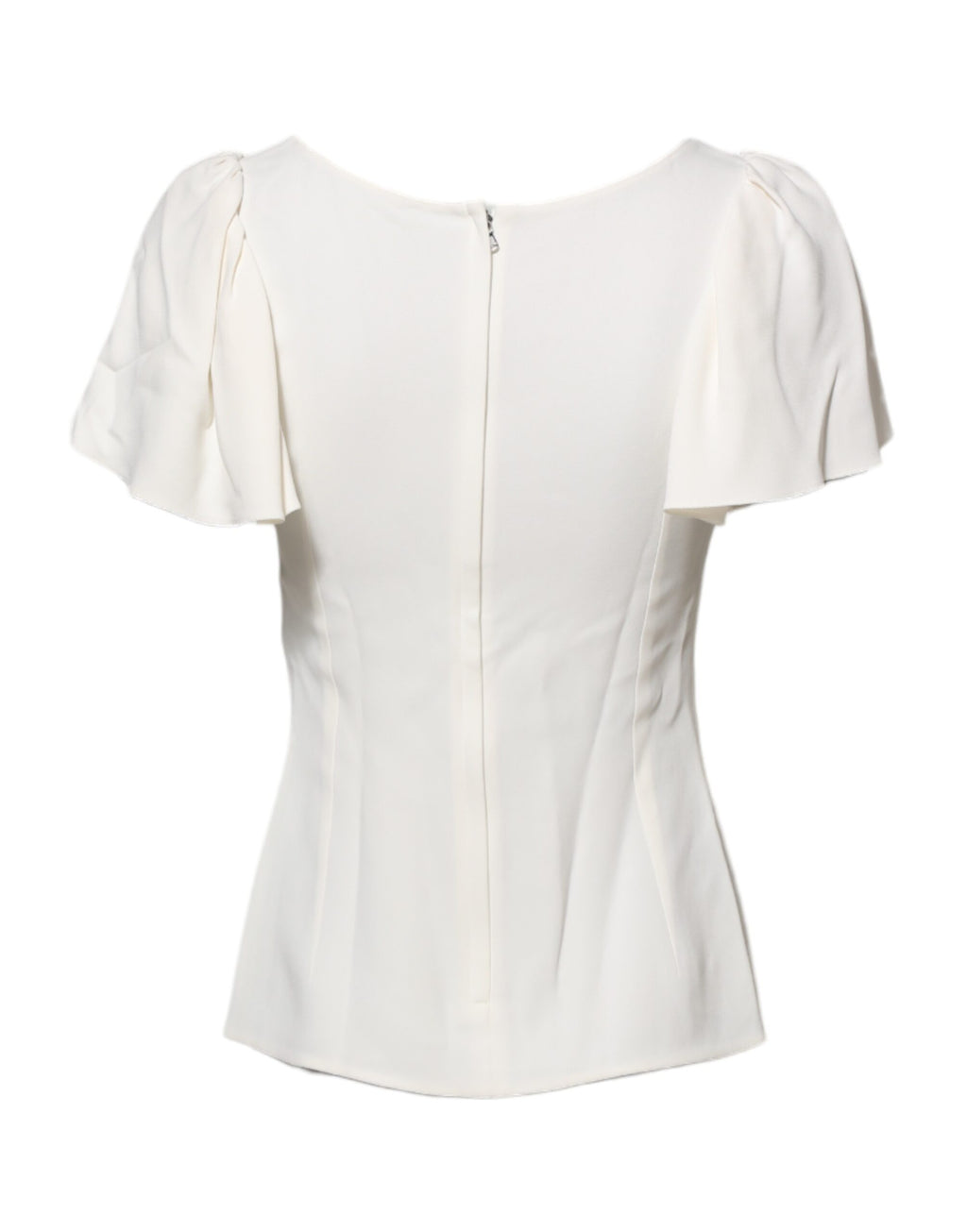 Blouse blanche à col rond et manches courtes de Dolce & Gabbana, style élégant et classique pour femme.