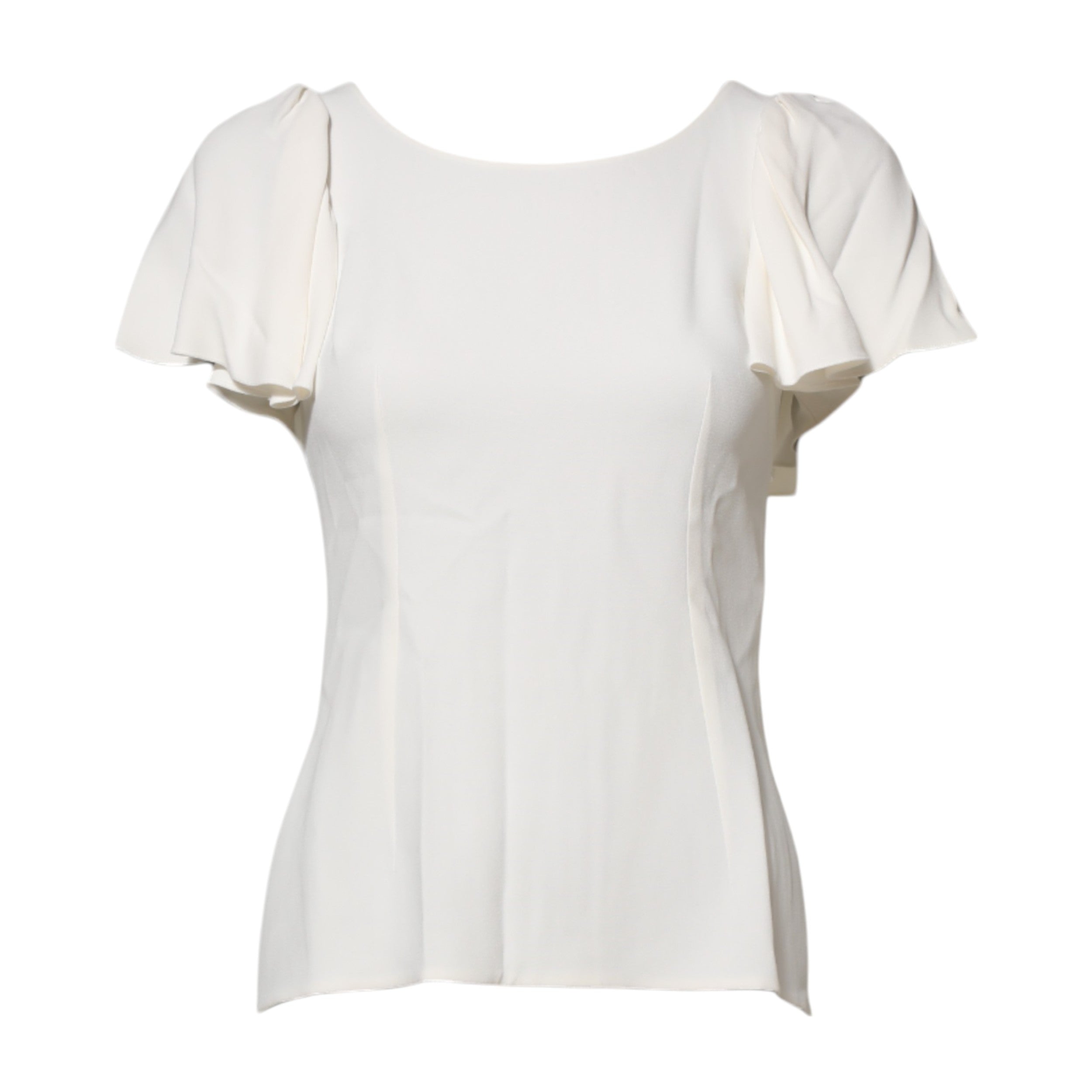 Blouse Dolce & Gabbana blanche à col rond et manches courtes, style élégant et décontracté, vue de face.