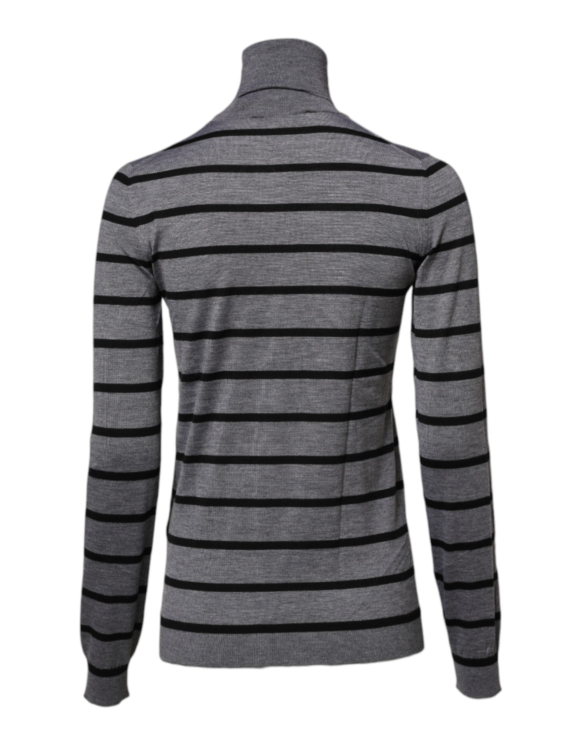 Pull-over gris Dolce & Gabbana avec broderie florale élégante, doux et confortable, parfait pour un style sophistiqué.