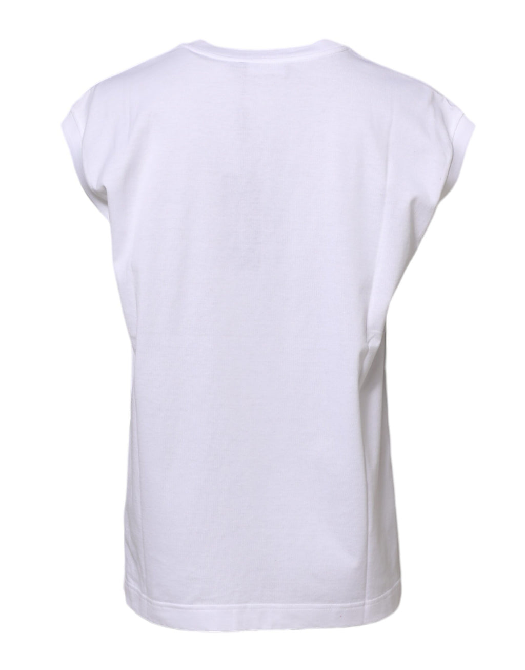 T-shirt sans manches blanche en coton pour femmes de Dolce & Gabbana, vêtement léger et élégant, vue de face.