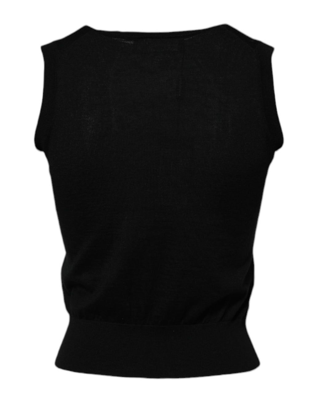 Débardeur femme sans manches en cachemire noir de Dolce & Gabbana, vêtement élégant et confortable, vue de face.