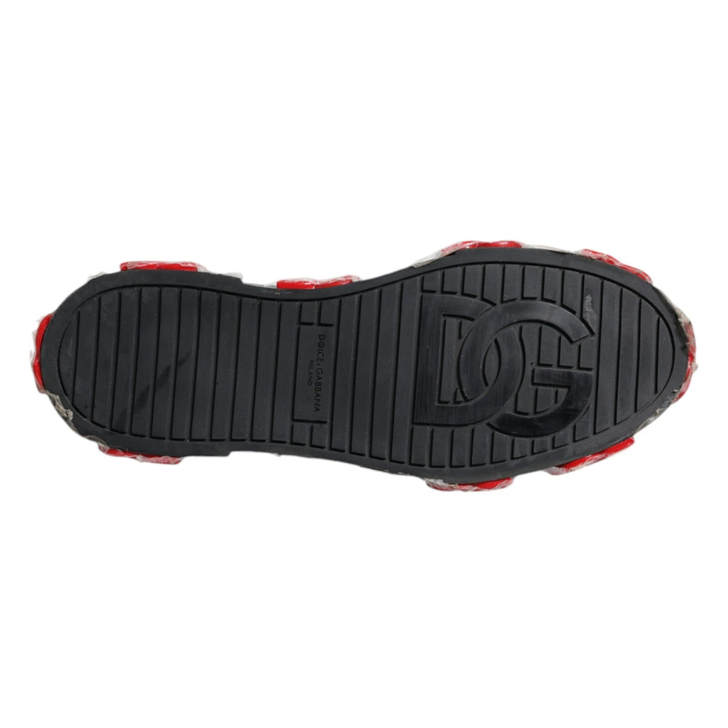 Chaussures sneakers montantes Dolce & Gabbana à motif camouflage multicolore et design tendance.