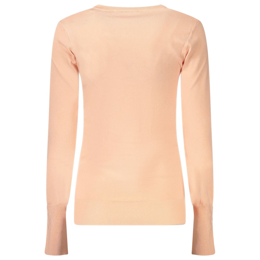 Pull en viscose rose pour femme de Guess Jeans, doux et confortable, avec un style élégant et moderne.