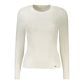 Pull en viscose blanc Guess Jeans pour femme, style confortable et tendance, visible sur l'image.