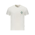 T-shirt blanc pour homme Guess Jeans en coton bio, vue de face avec col rond et logo Guess sur la poitrine.