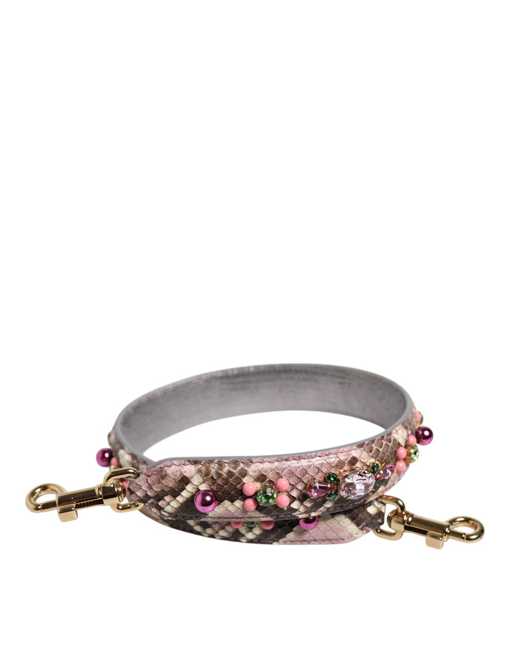 Sangle de sac à main Dolce & Gabbana multicolore ornée de bijoux pour sac à épaule.