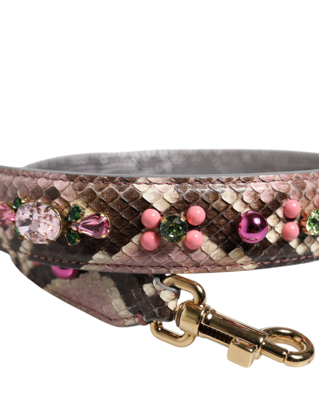 Sangle de sac à main Dolce & Gabbana multicolore ornée de broderies et de détails embellis, pour sac à bandoulière.