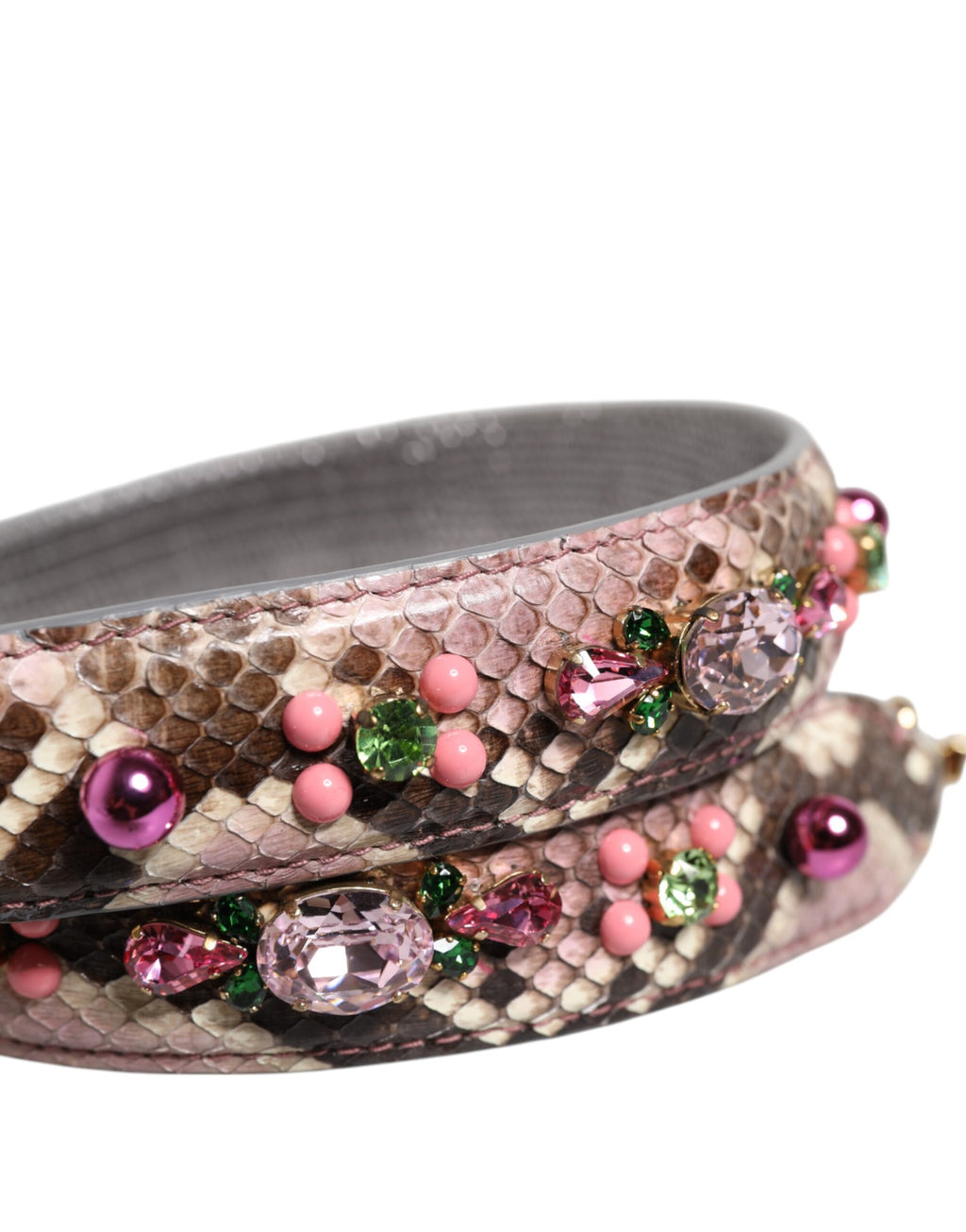 Sangle de sac à main Dolce & Gabbana multicolore orné de broderies et embellissements, pour sac à main ou épaule.