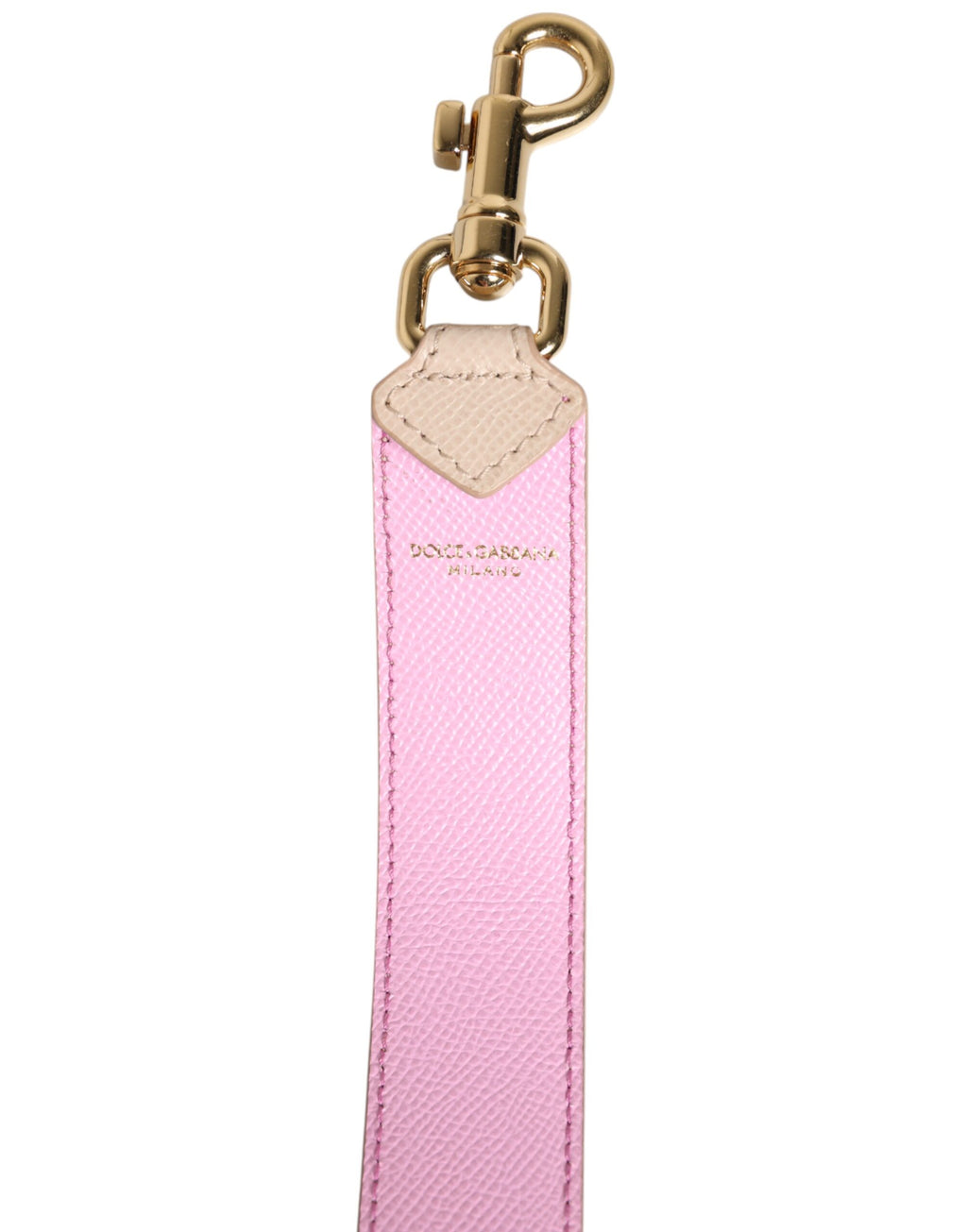 Sangle d'épaule en cuir beige et rose pour sac à main Dolce & Gabbana, accessoire élégant pour sac à main.