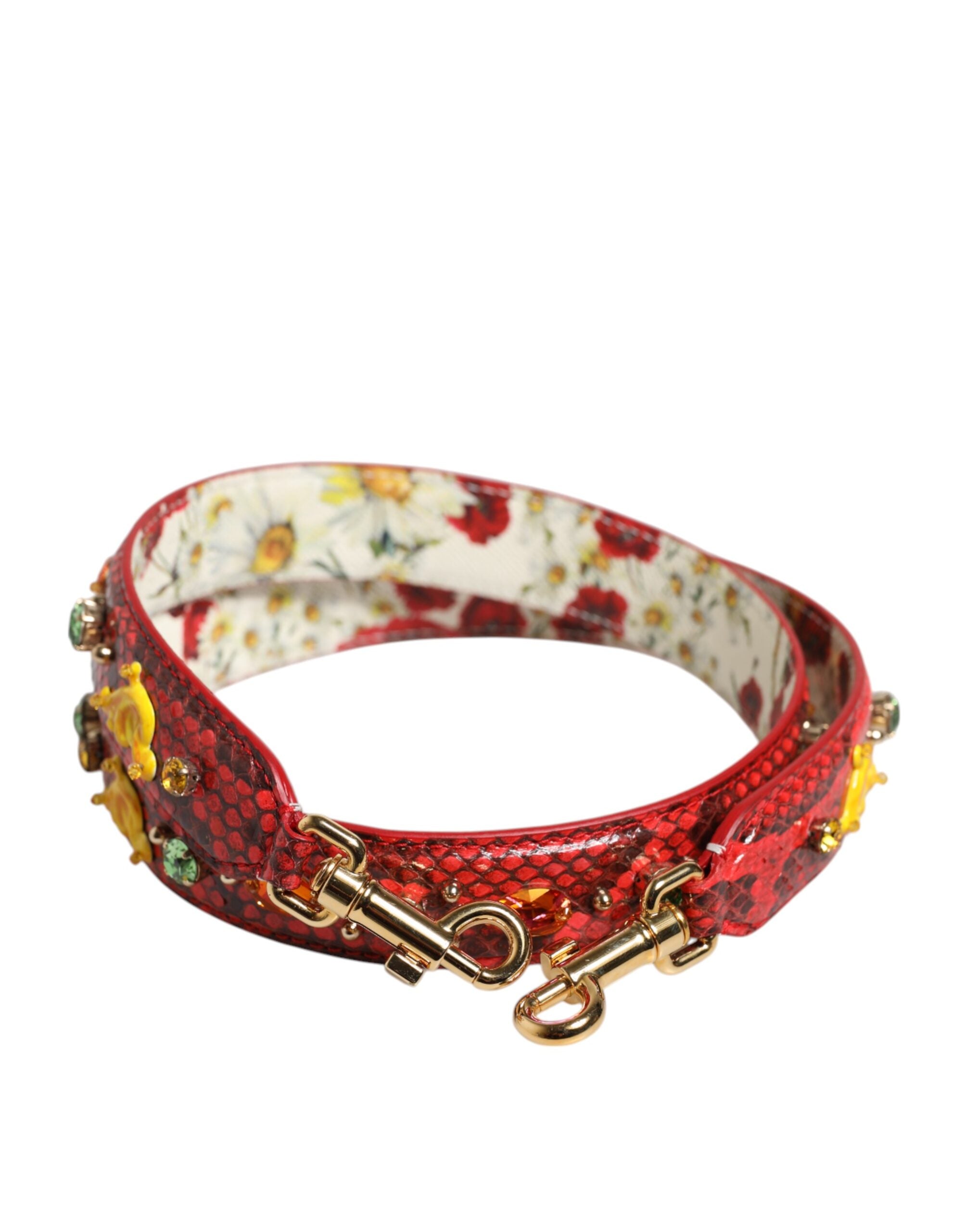 Sangle d’épaule accessory pour sac à main Dolce & Gabbana multicolore avec ornements brillants.