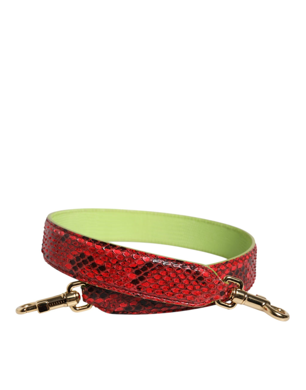 Sangle d'épaule pour sac à main Dolce & Gabbana en cuir exotique rouge, accessoire élégant pour sac à main.