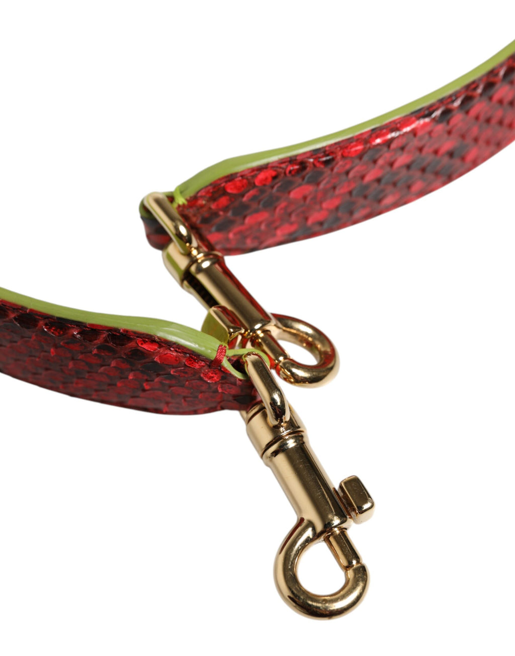 Sangle d'épaule pour sac Dolce & Gabbana en cuir exotique rouge, accessoire de mode élégant et tendance.
