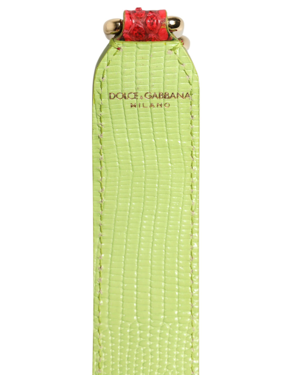 Sangle d'épaule pour sac à main Dolce & Gabbana en cuir exotique rouge, accessoire de mode élégant.
