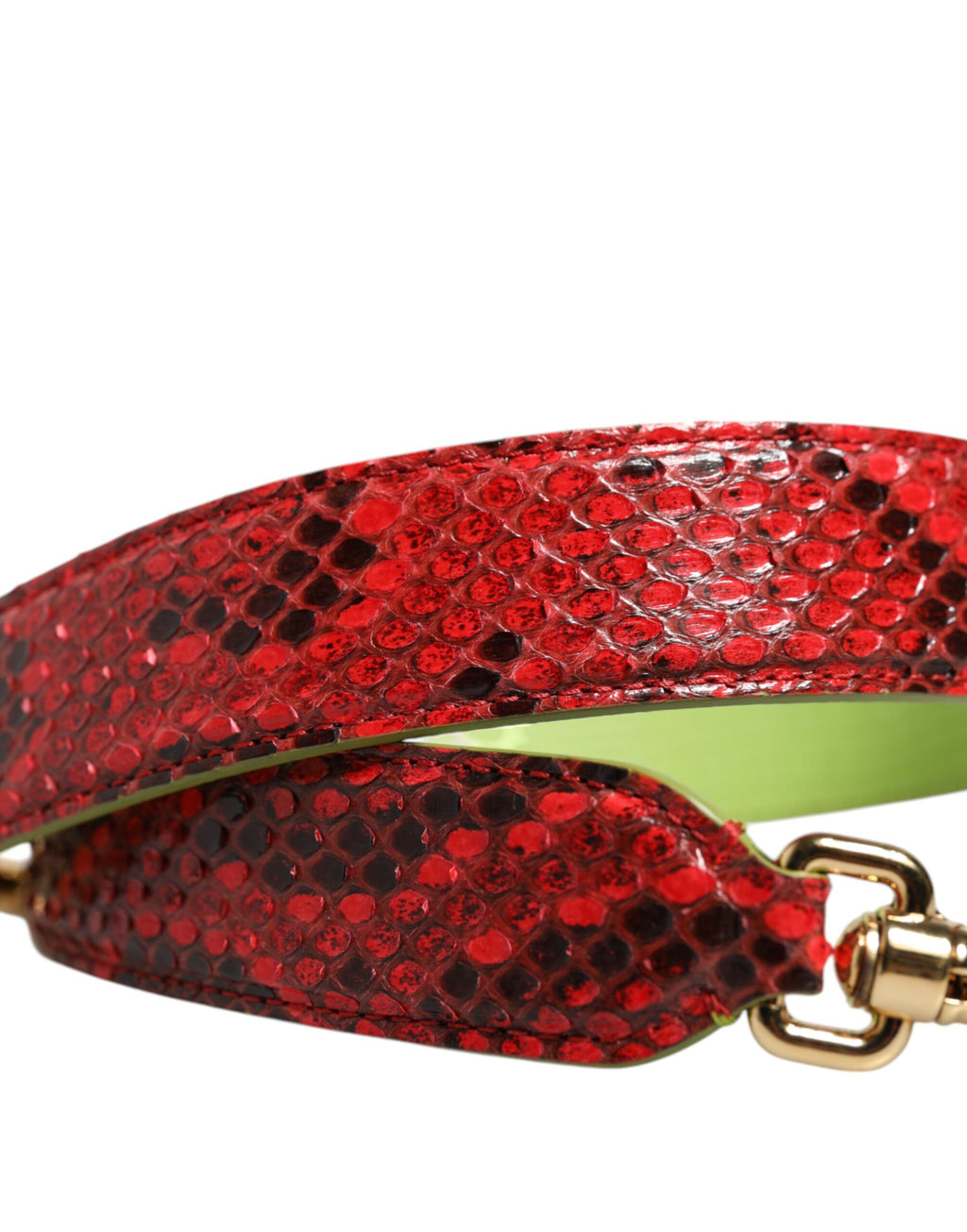 Sangle d'épaule en cuir exotique rouge pour sac à main Dolce & Gabbana, accessoire de mode élégant et sophistiqué.