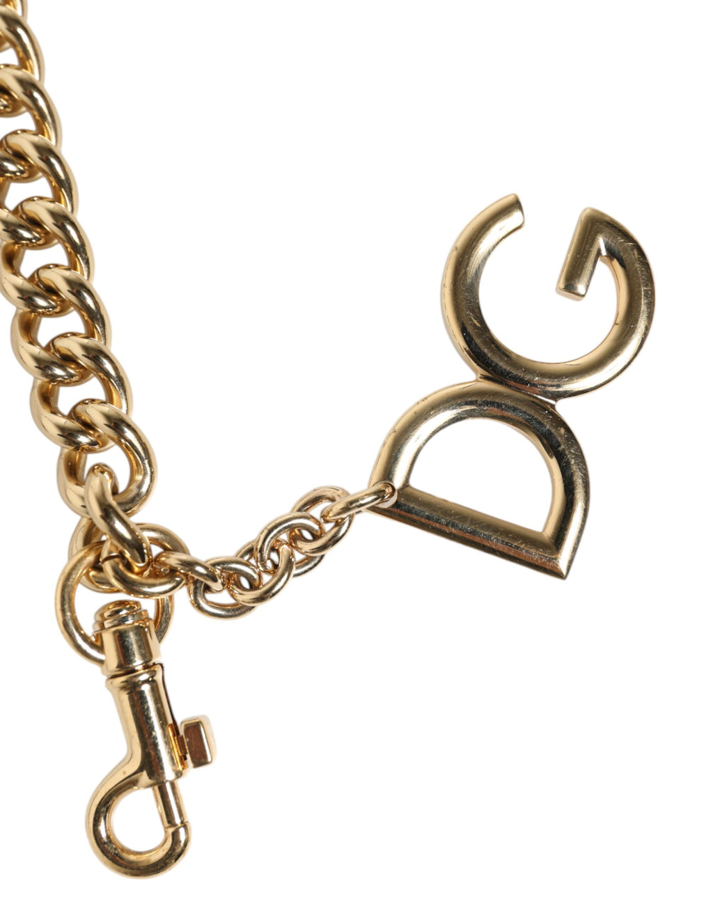Sangle d'épaule en laiton doré avec motif léopard marron pour accessoire Dolce & Gabbana.