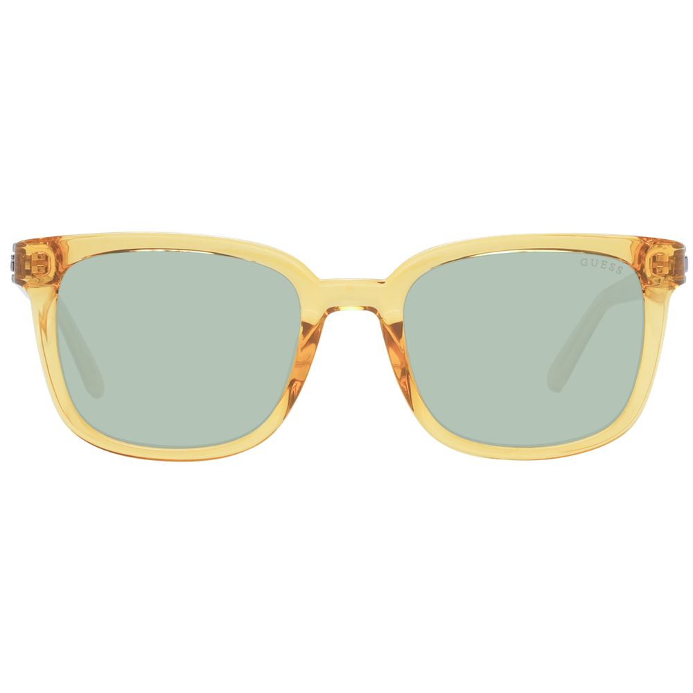 Lunettes de soleil Guess bicolores en plastique avec monture élégante et branches colorées, style moderne et tendance.