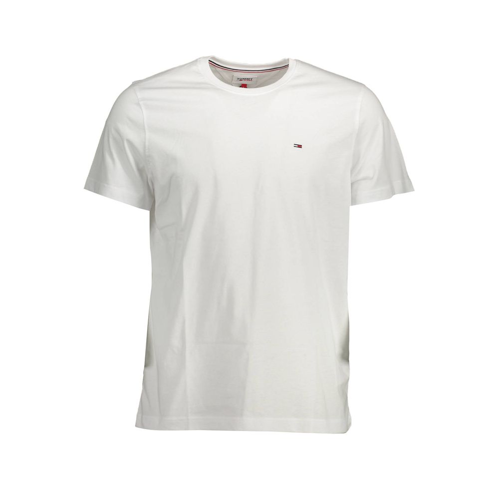 T-shirt blanc en coton pour homme de la marque Tommy Hilfiger, vue de face.